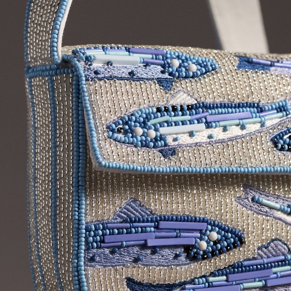 NWT Anthropologie Fiona Beaded Bag Sardine Fish Design Viral Purse Summer
2025